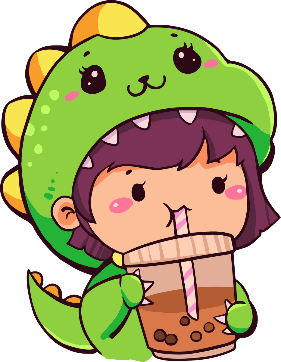 Dinosaur Cosplay Character Drink Chocolate Milk Tea